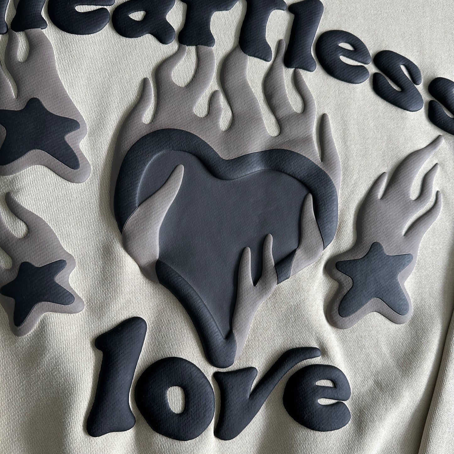 Broken Planet heartless love hoodie-bone white