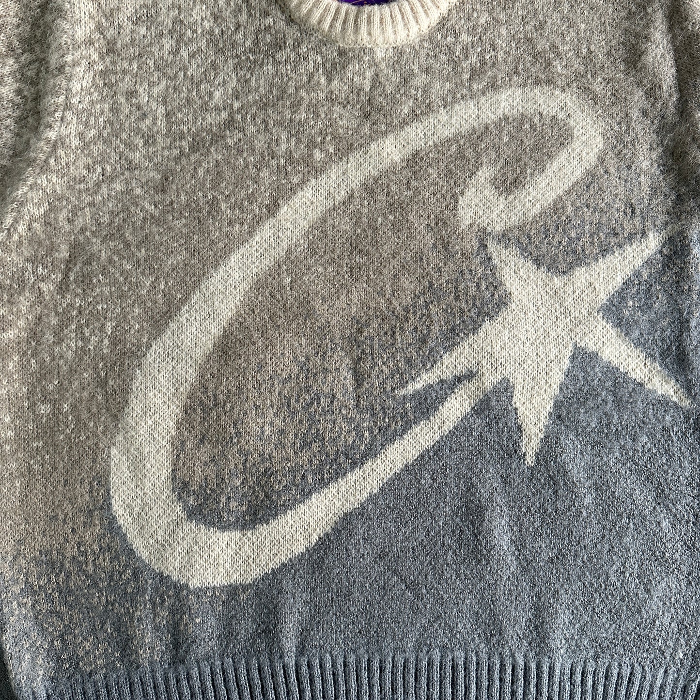 Corteiz small Cream Jumper star mohairknit sweater