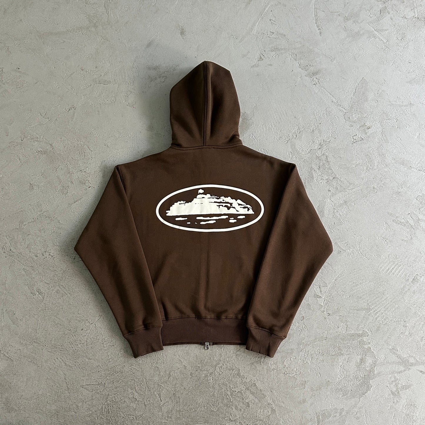 Corteiz island puff print zip set-brown Tracksuit