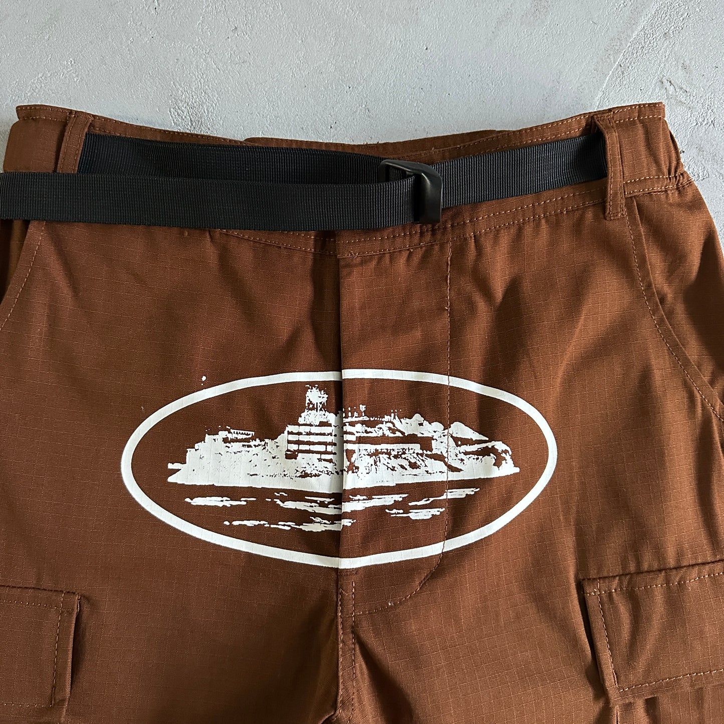 Corteiz brown white with logo cargo