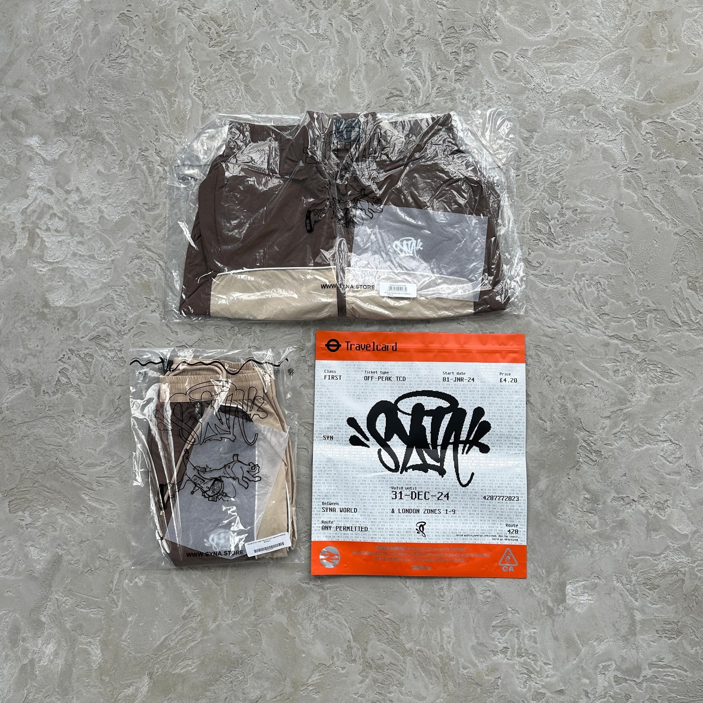 Syna World team pipe tracksuit - brown