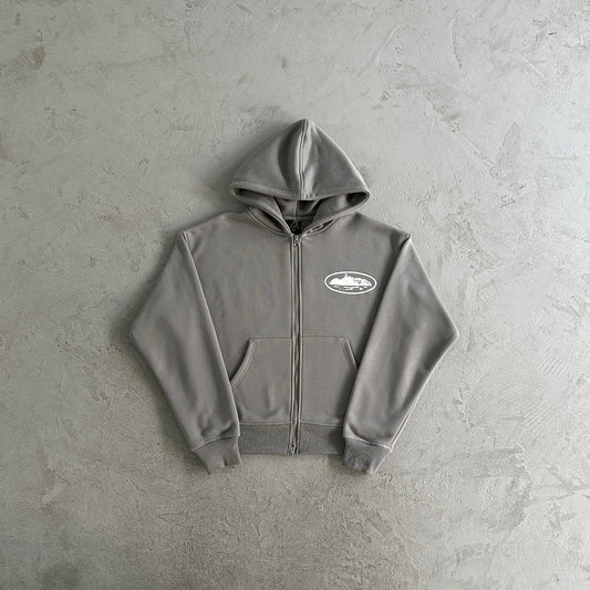 Corteiz island puff print zip set-grey