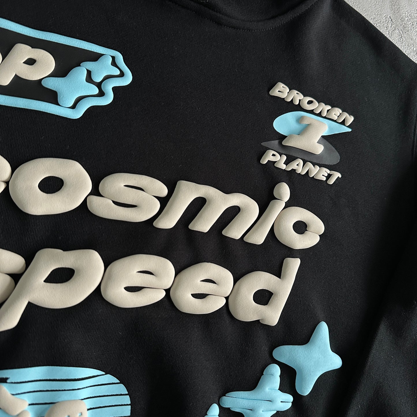 Broken Planet small new cosmic speed hoodie - midnight black