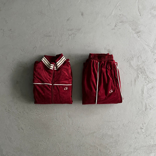 Corteiz small velour amg set - red