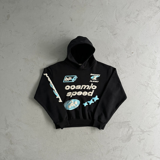 Broken Planet small new cosmic speed hoodie - midnight black