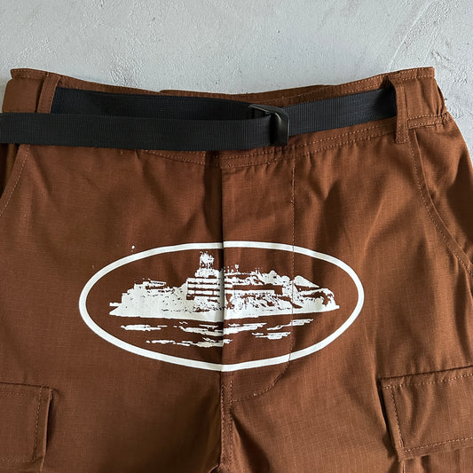Corteiz brown white with logo cargo