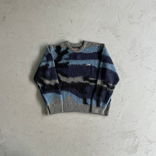 Corteiz Medium Mohair kmit sweater deep ocean camo